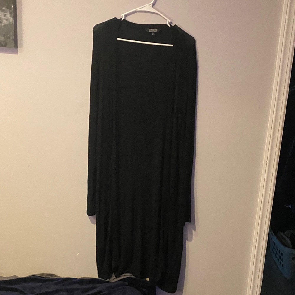 Elegant Black Long Sleeve Cardigan